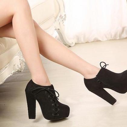 black ankle boot chunky heel