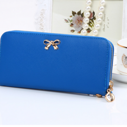 Ms. Cute Bow Cross Pattern Wallet on Luulla