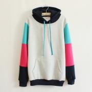 Mixed Colors Hooded Sweater