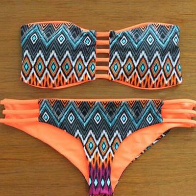 Printed retro swimsuit bikini