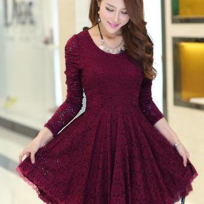 Sexy long-sleeved bud silk dress in 4 colors