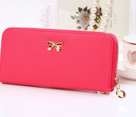 Ms. Cute Bow Cross Pattern Wallet on Luulla