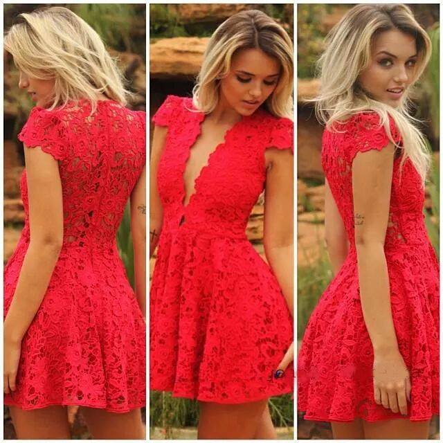 Sexy Red Lace Full Lace Dress on Luulla