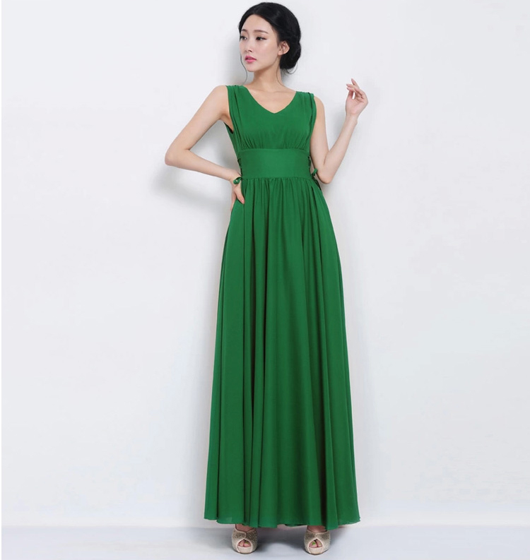 green chiffon maxi