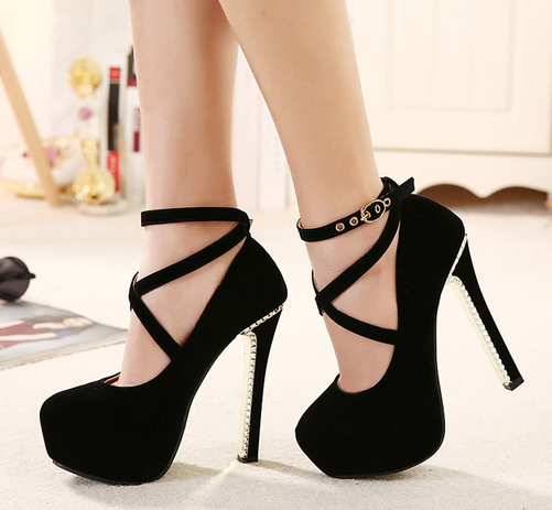 Sexy black hot sale high heels