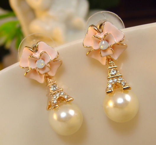 Flowers Pearl Earrings on Luulla