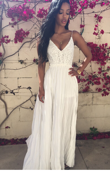 white chiffon maxi dresses