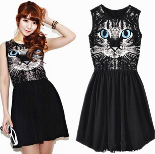 Print Cat Dress Fashion on Luulla