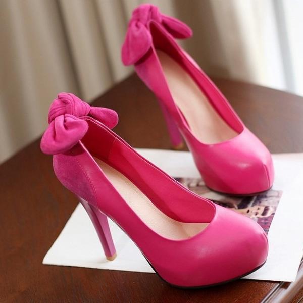 high heel shoes with bows