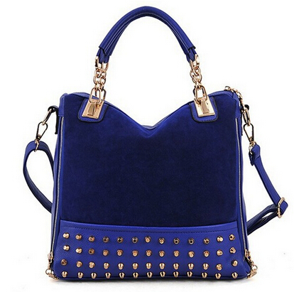 New Collection 2014 Fashion Nubuck Leather Women's Handbag Rivet ...