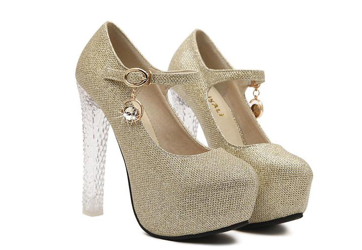 lace up metallic high heels