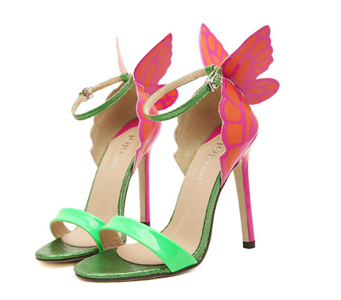 Women Pumps Ladies Beautiful Butterfly High Heels Stilettos Shoes ...
